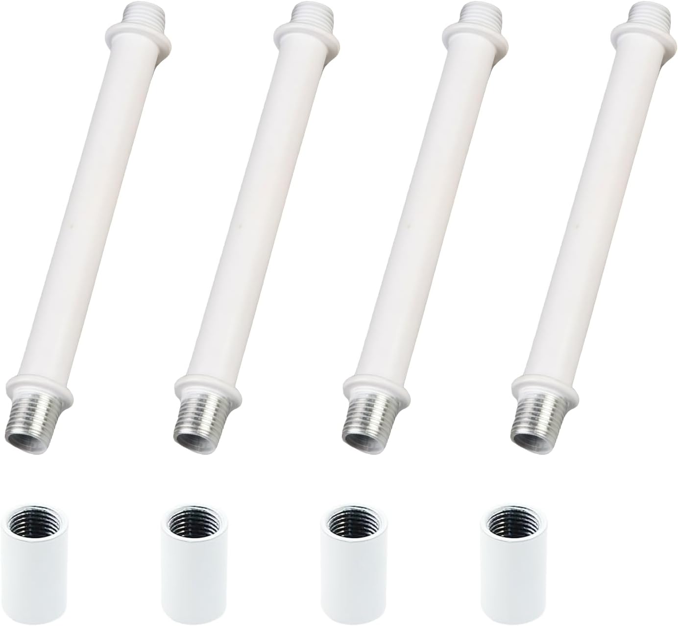 Set 4 vástagos lámpara tubo recto M10 varilla negra conectores