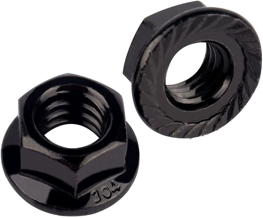 Tuerca hexagonal acero inox 3/8"-16 con diente pack 10