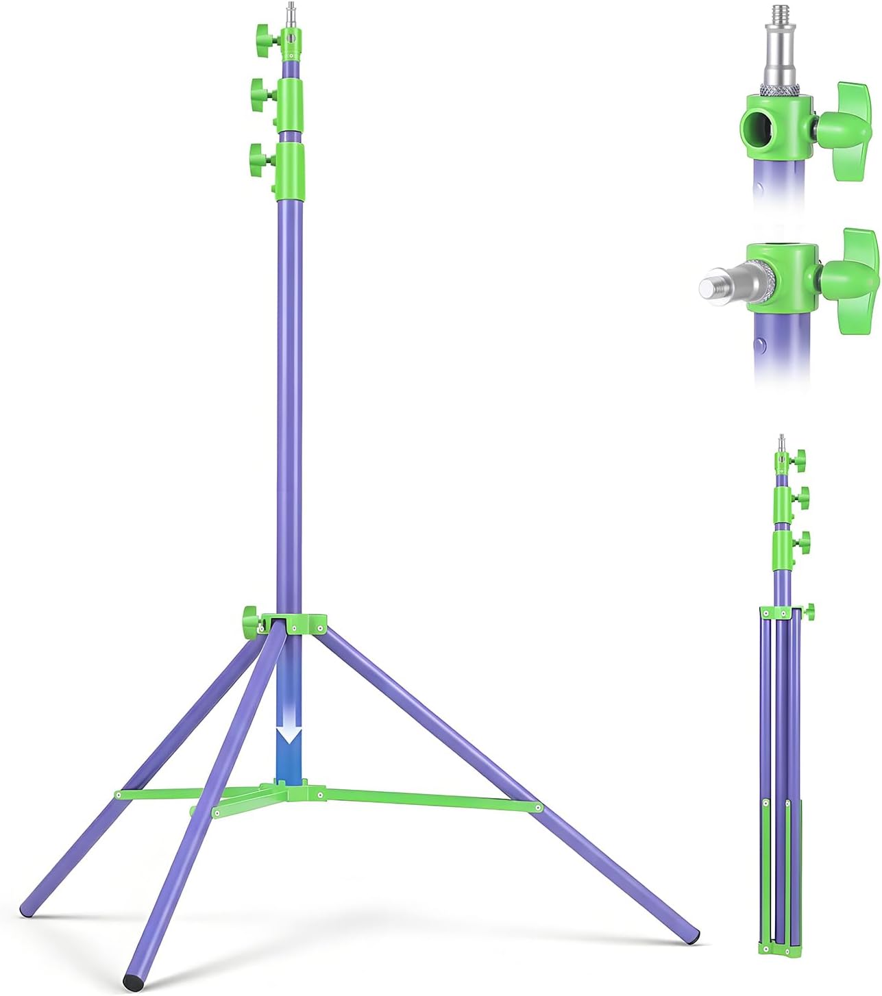 Soporte luz estudio acolchado 9.2ft con 1/4 y 3/8 pulg aluminio
