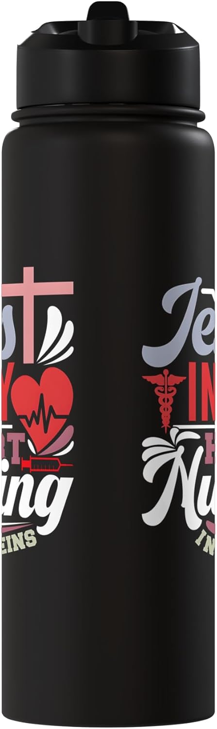 Botella de agua aislada de acero inoxidable para enfermeras cristianas