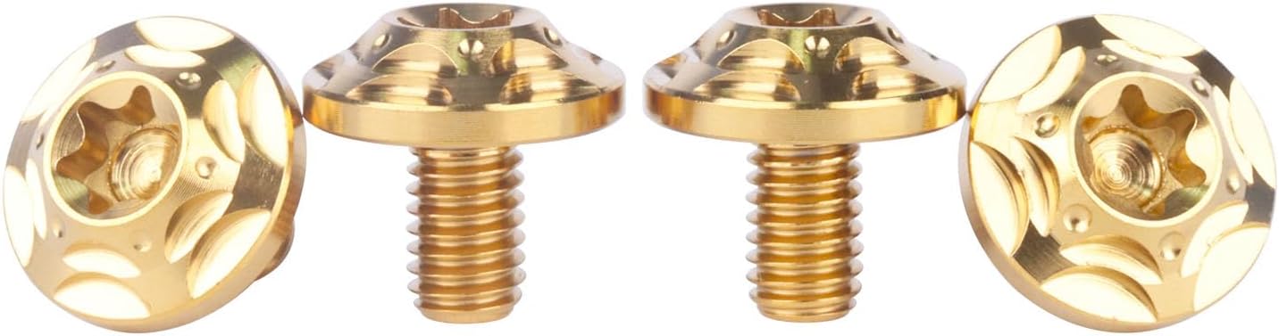 Tornillos Titanio M6 Torx T40 para Bicicleta Motocicleta 4 Uds Oro