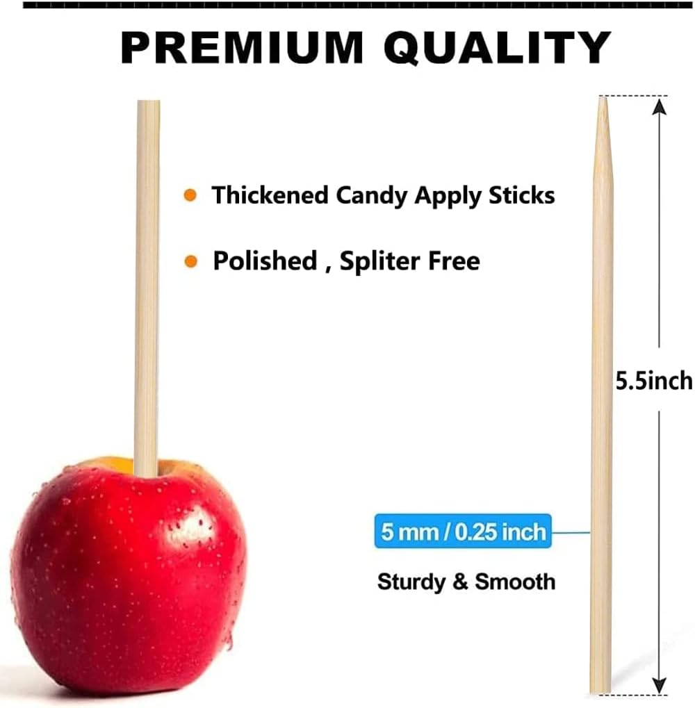 150 Palitos Caramelo Manzana 5.5pulg Bambú para Perro