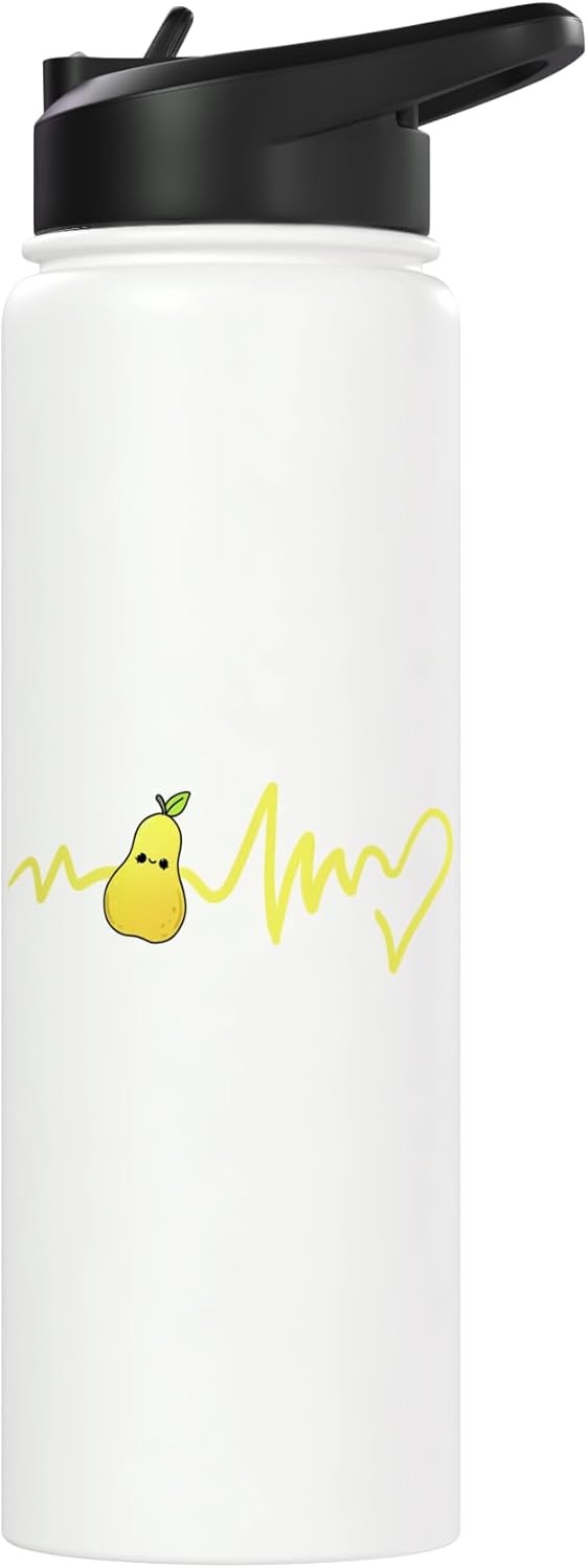 Bottella de agua acero inoxidable con corazón y forma de pera