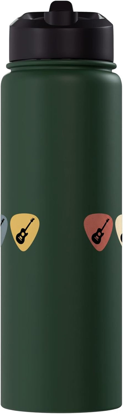 Pinzas para guitarra retro acústica para guitarristas botella de agua aislada acero inoxidable