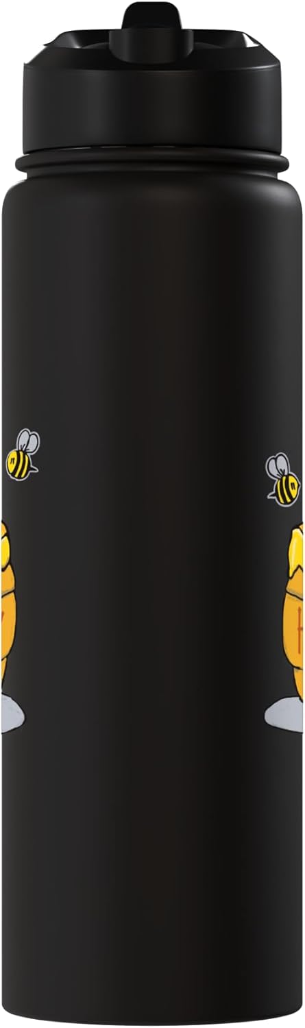 Botella de agua acero inoxidable con abejas y miel