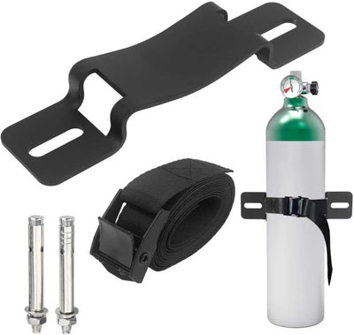 Soporte tanque gas 4-12pulg con cadena seguridad negro