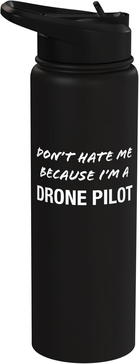 Botella de agua aislada acero inoxidable divertida para piloto de dron