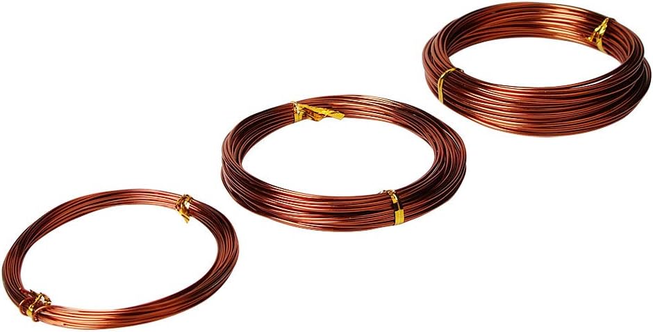 Set 3 alambres bronce bonsái 0.039-0.079pulg 32pies resistentes