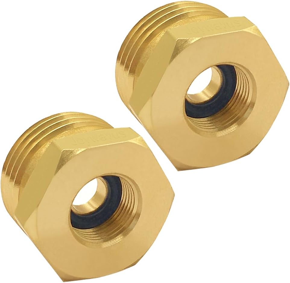 2 Pzas Adaptador 3/4 GHT a 3/8 Rosca Latón Conector Manguera