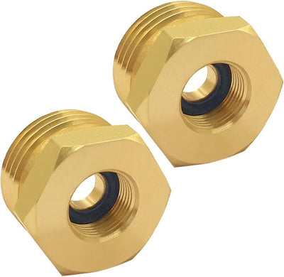 2 Pzas Adaptador 3/4 GHT a 3/8 Rosca Latón Conector Manguera