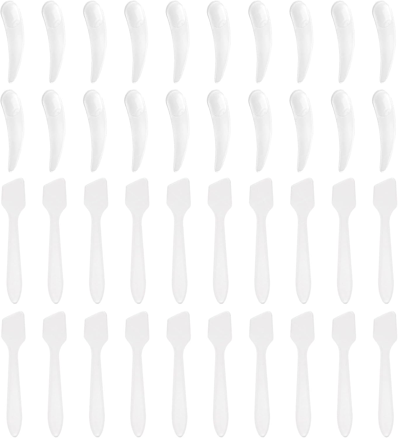 Set 300 espátulas y cucharas cosméticas plástico transparente