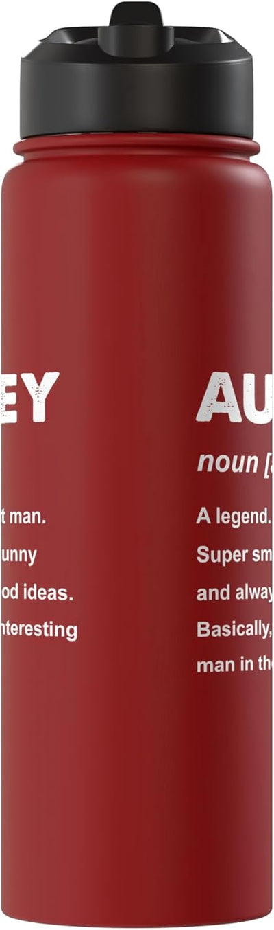 Botella de agua acero inoxidable aislada Aubrey Name
