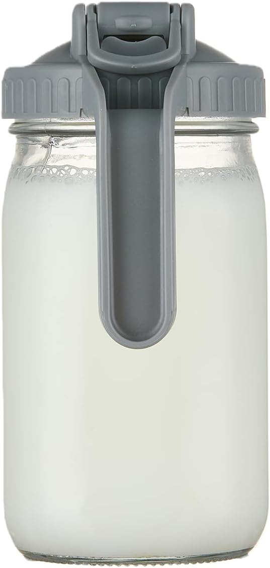 Jarra de leche de vidrio con mango boquilla 30 oz a prueba de fugas