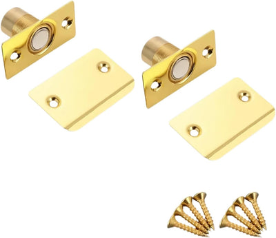 Accesorios magnéticos puerta armario acero inox 2 Pzas dorado