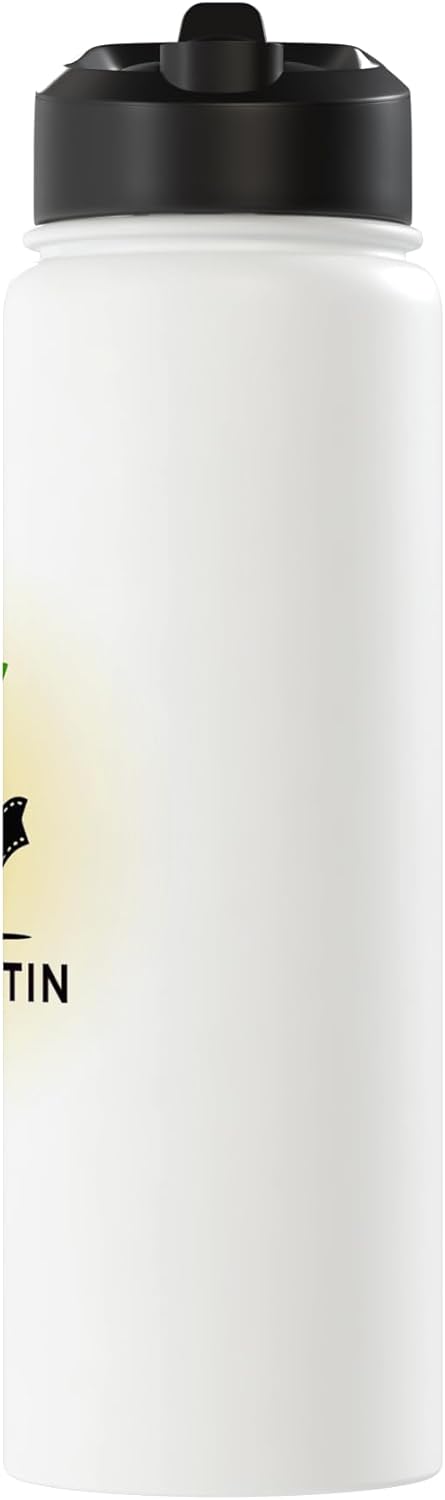 Botella térmica acero inox con logotipo naranja