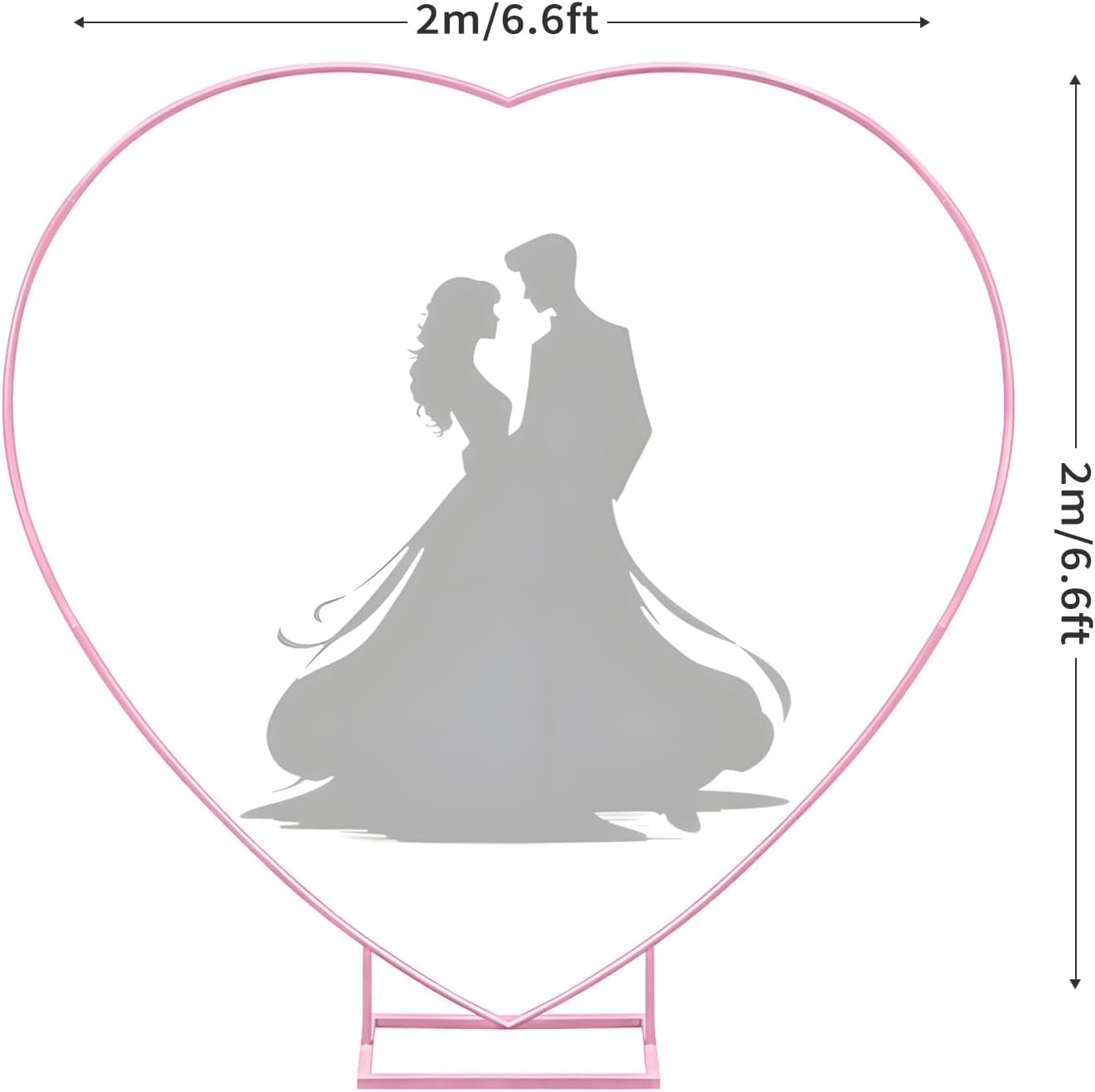 Telón arco metal con forma corazón flores para bodas y fiestas 2M