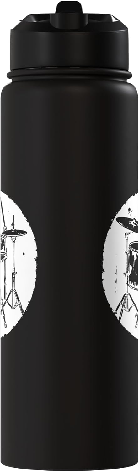 Botella de agua aislada de acero inoxidable Drum Kit Sketch