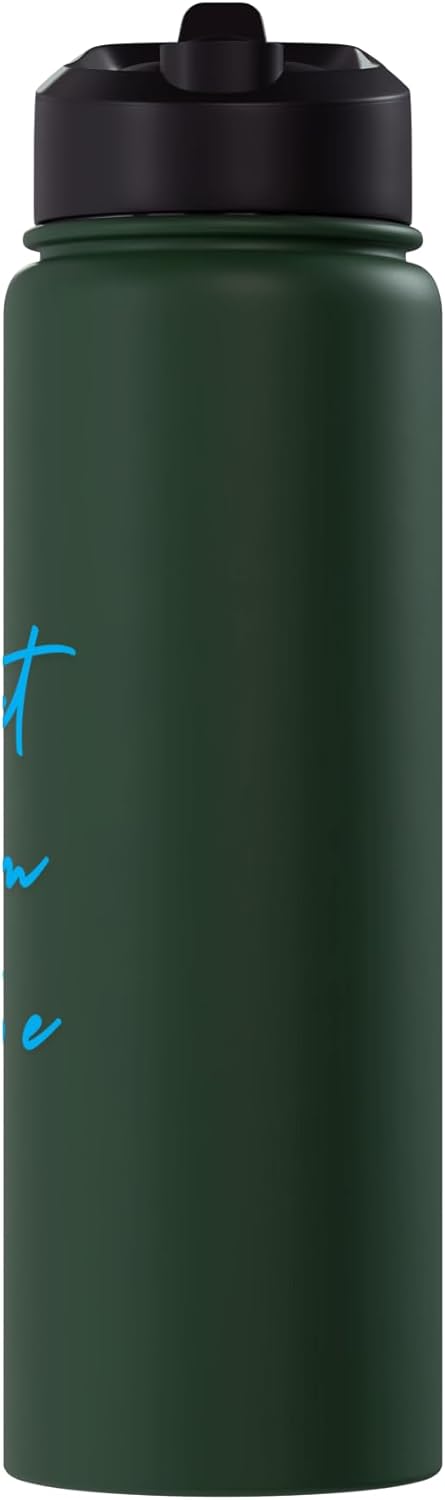 Botella de agua acero inoxidable aislada floral inspiradora