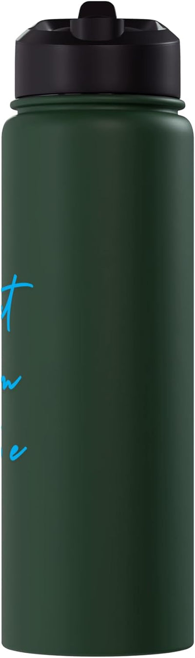 Botella de agua acero inoxidable aislada floral inspiradora