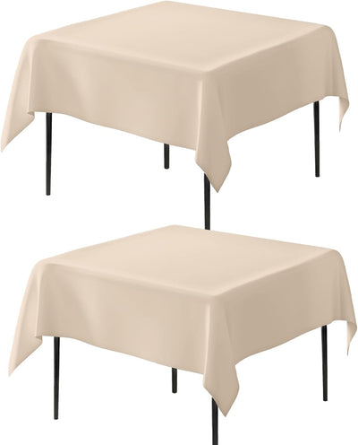 Mantel cuadrado poliéster beige 54x54pulg set 2 para mesas