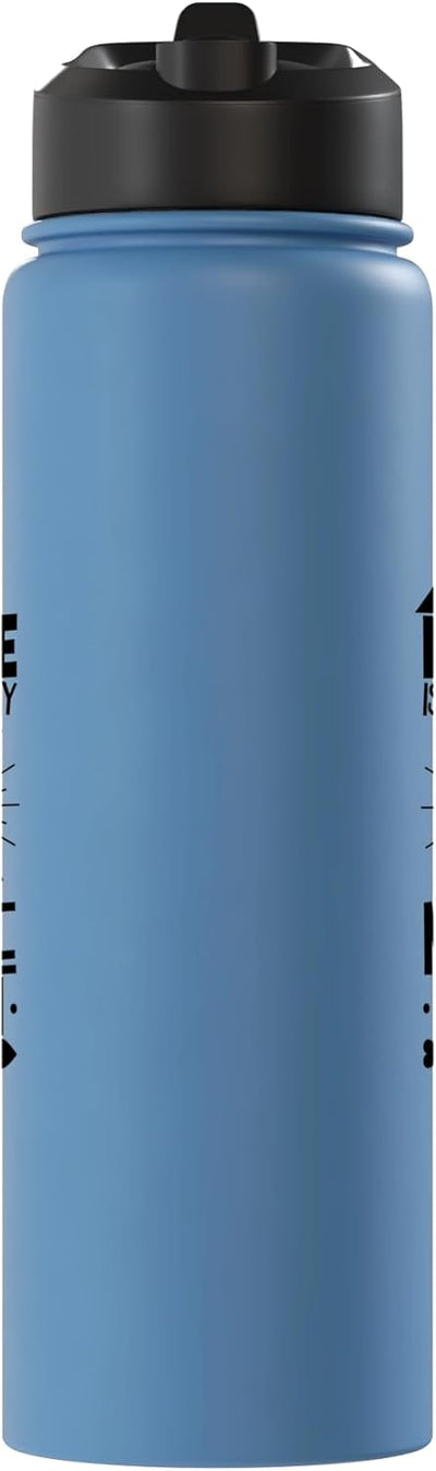 Bottella de agua aislada para gato Maine Coon de acero inoxidable