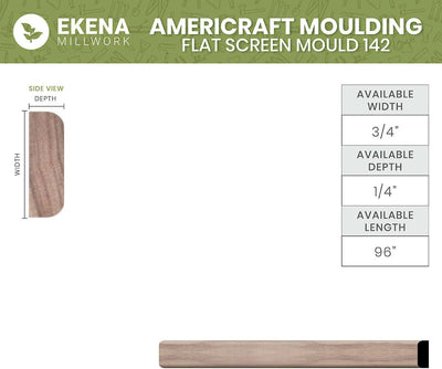 Molde madera maciza plana 1/4x3/4x96pulg aliso