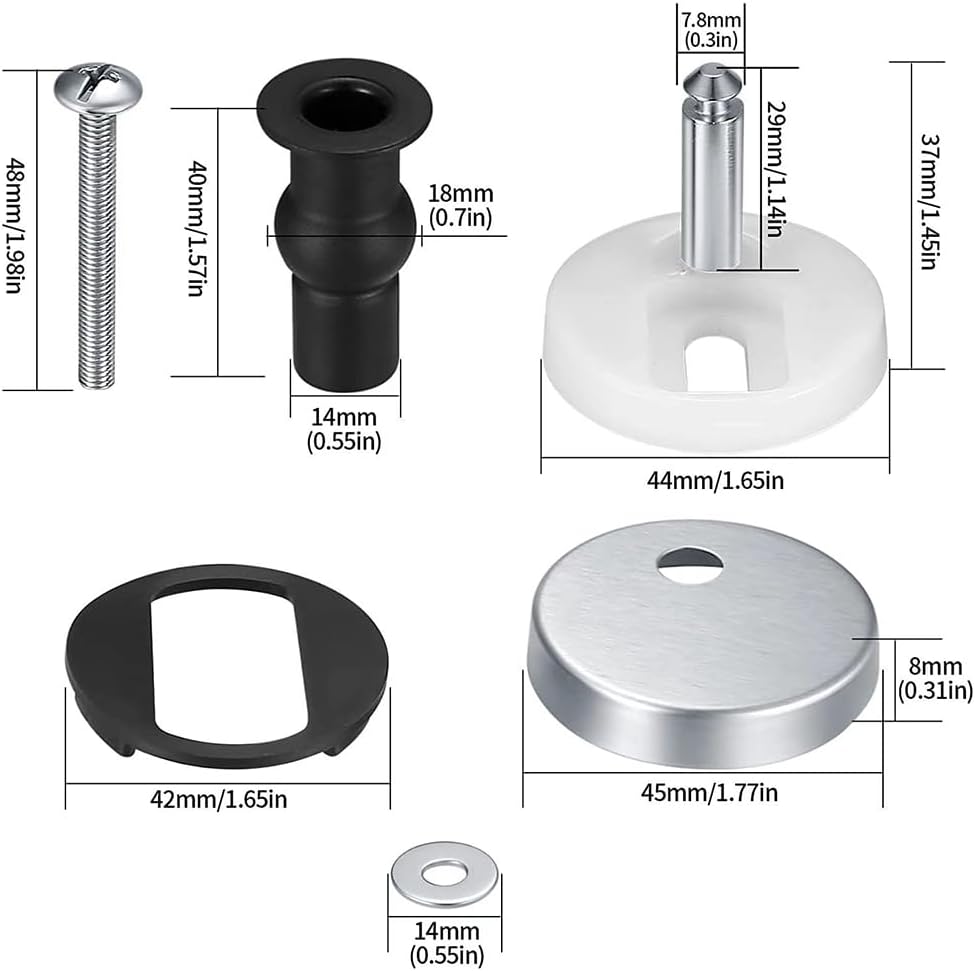 6 Pzas Pernos Universales para Asiento Inodoro Acero Inox