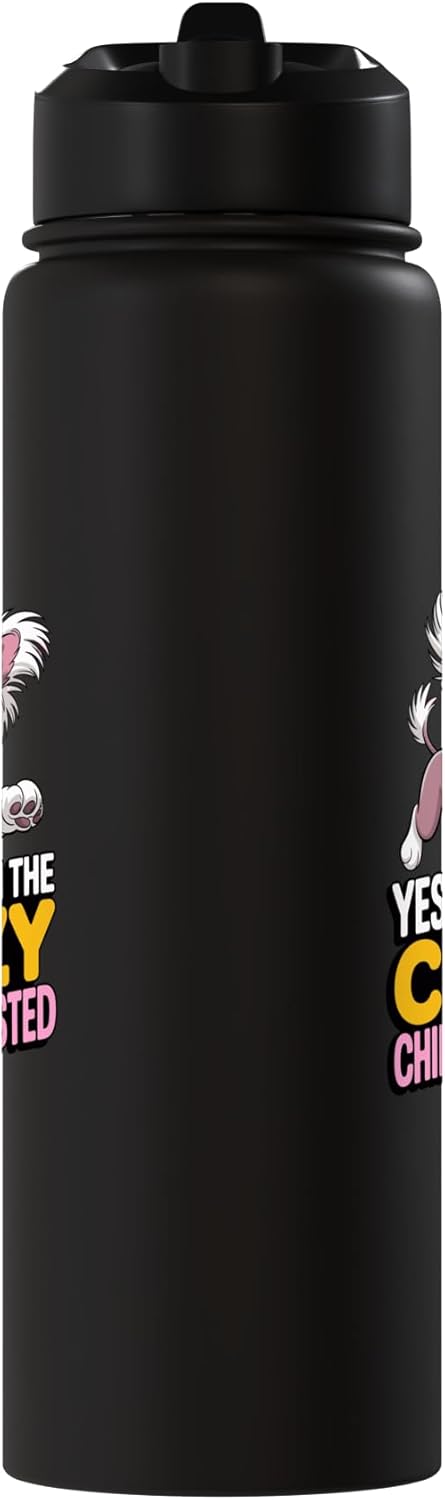 Botella de agua acero inoxidable sin pelo perro chino crestado