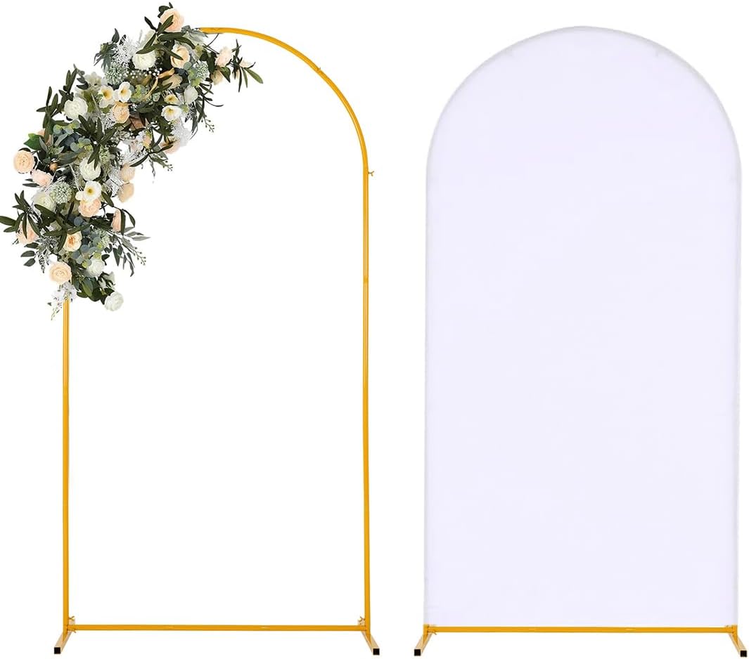 Soporte arco metal cubierta blanca 6.6ft eventos