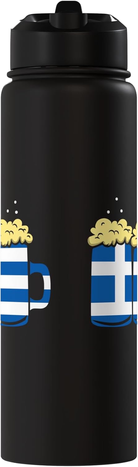 Botella de agua aislada de acero inoxidable para cerveza griega