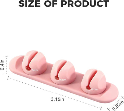 Clips magnéticos silicona adhesivo rosa organización cables
