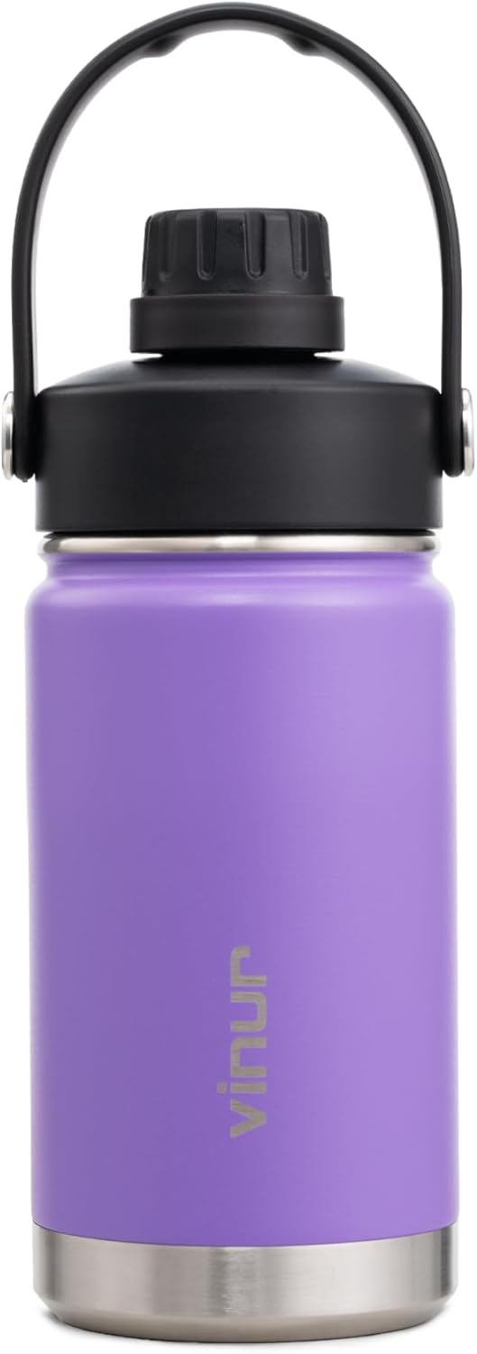 Botella de agua acero inoxidable para niños 12 oz sin BPA aislada al vacío