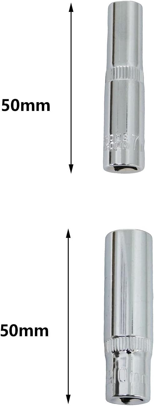 8 Pzas enchufe metal plateado hexagonal cromado