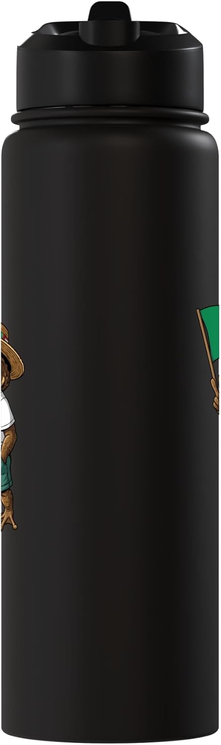 Botella de agua aislada bandera italiana acero inoxidable