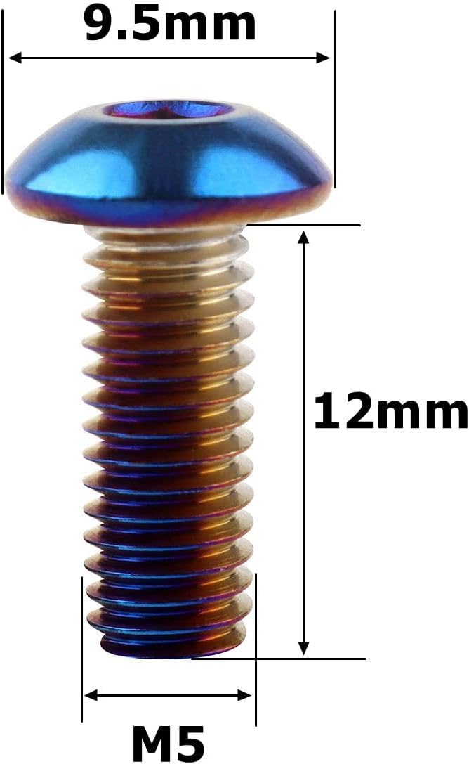 Tornillos M5x8 cabeza botón Allen titanio acero inox