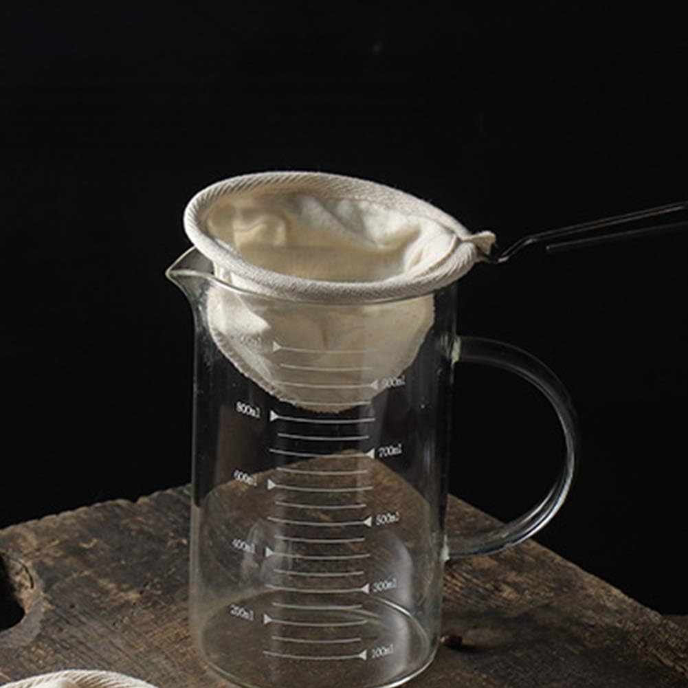 4 filtros de café de tela de franela con mango de acero inoxidable