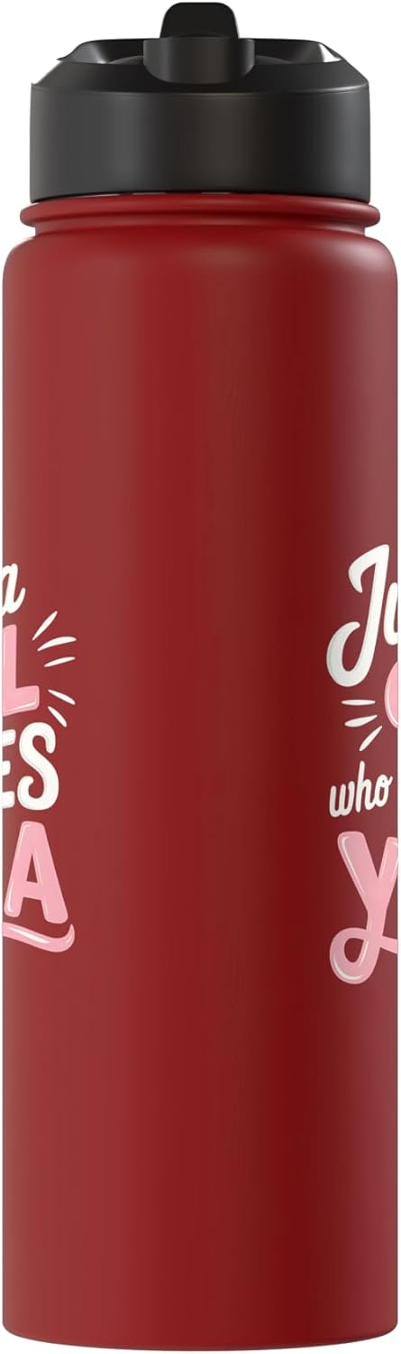 Botella de agua acero inoxidable aislada para yoga