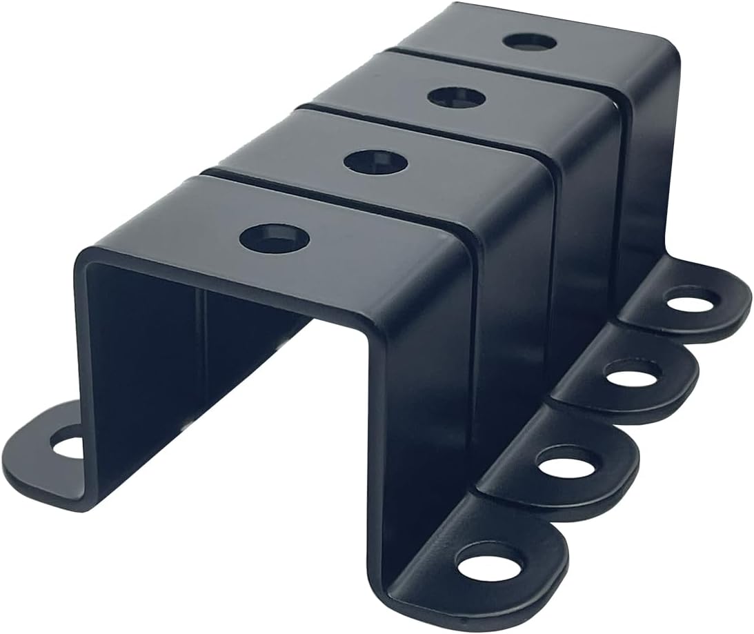 4 Abrazaderas Cuadradas 1.5x1.5pulg Soporte Metal Negro