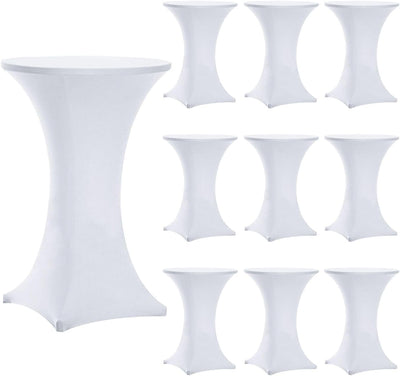 10 Pzas Cubiertas Mesa 32x43pulg Elástica Antiarrugas Blanco