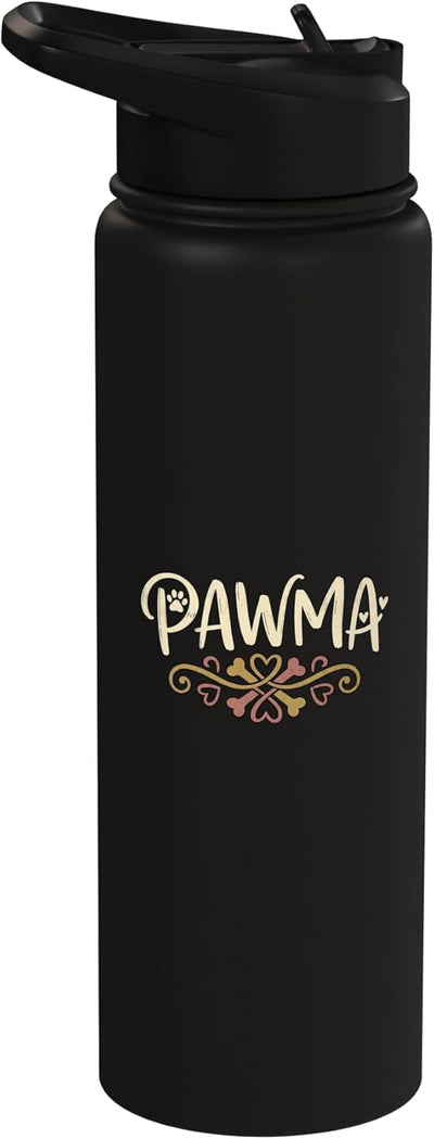 Botella de agua aislada para mascotas con marca de pata Pawma