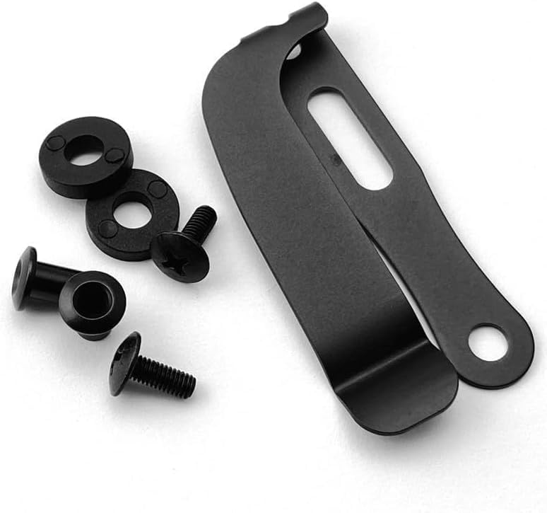 Kit clips cinturón metal para fundas cuchillo negro