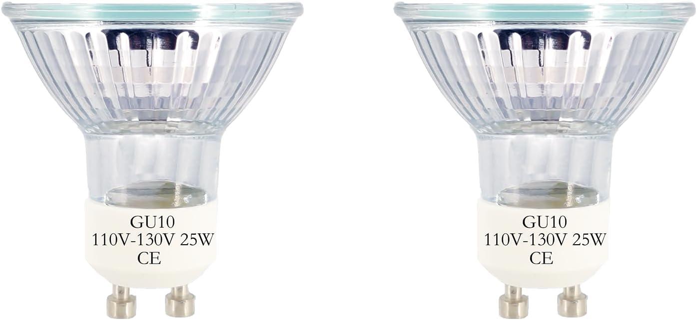 Bombillas GU10 halógenas 25W 2800K blanco cálido pack 2