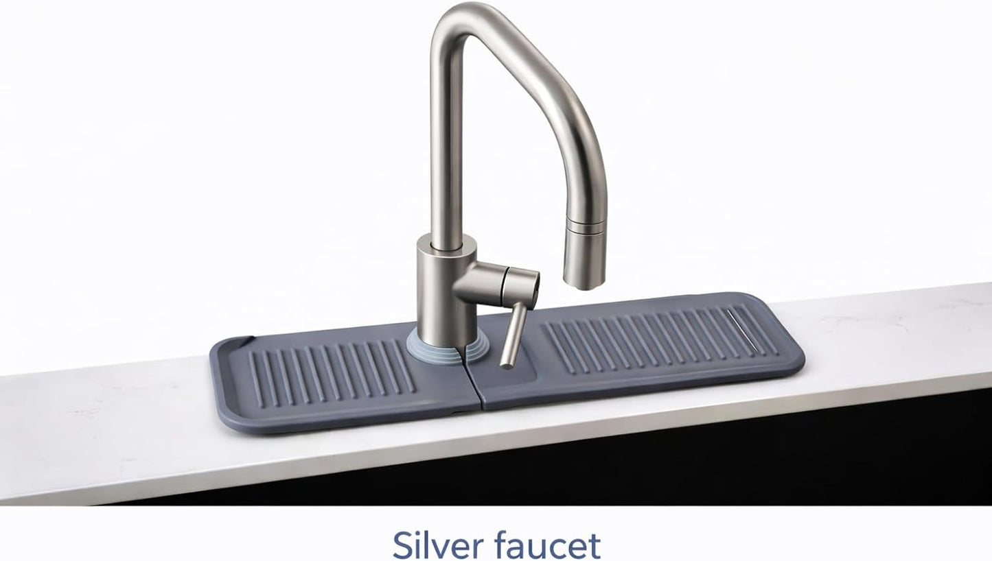 Protector salpicaduras silicona fregadero 24pulg gris oscuro set 2
