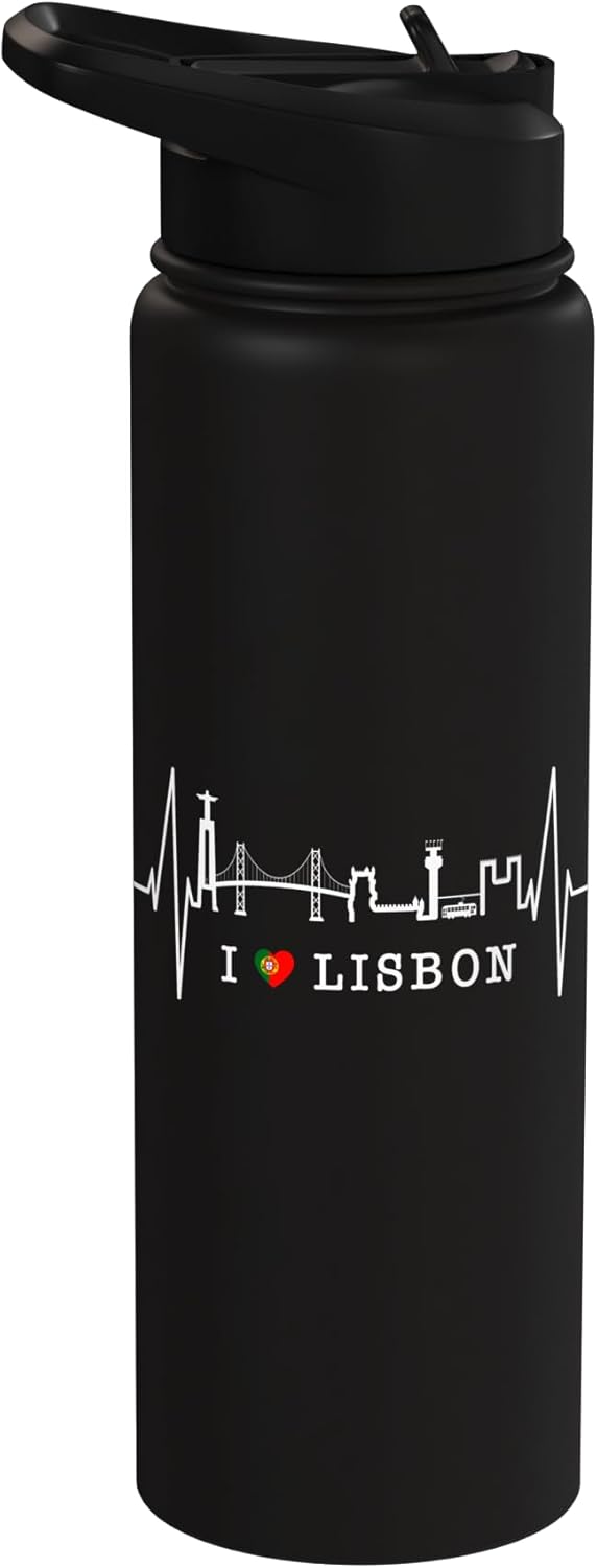 Botella de agua acero inoxidable con bandera de Lisboa