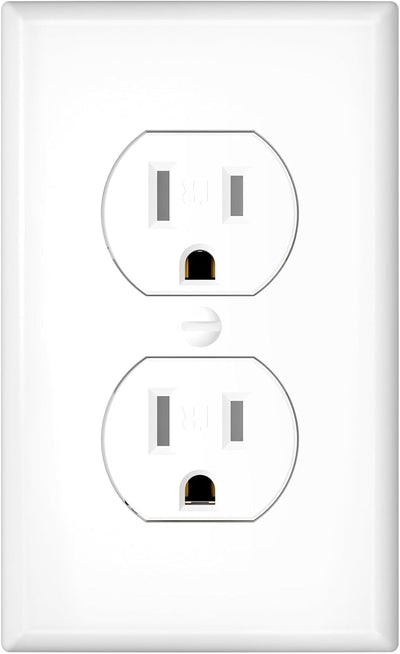 Tomacorriente dúplex 15A UL 2 polos 3 cables blanco