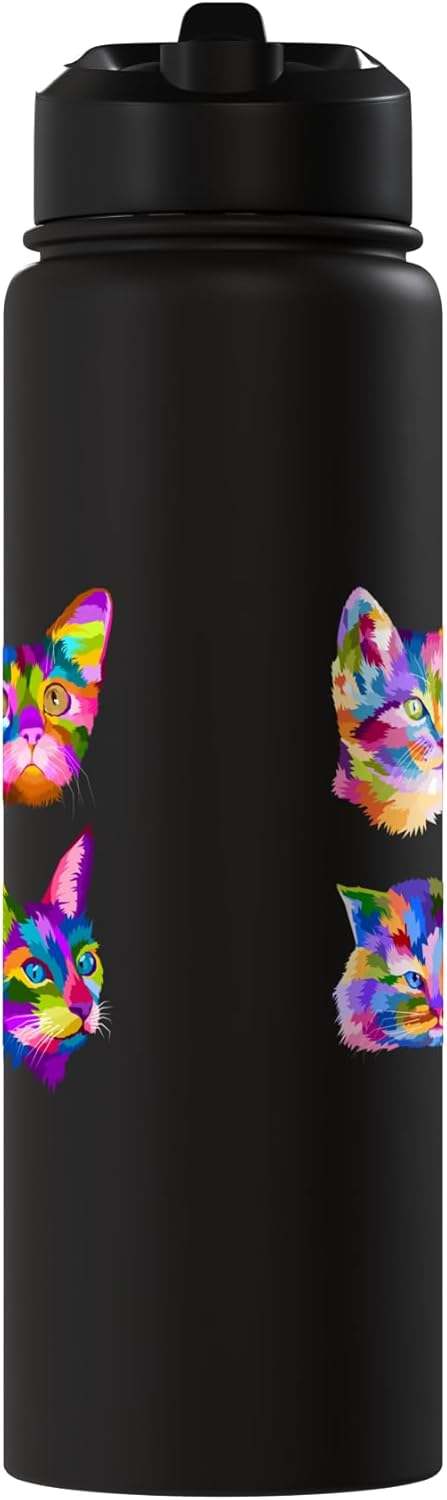 Bottella de agua acero inoxidable Pop Art Cats aislada