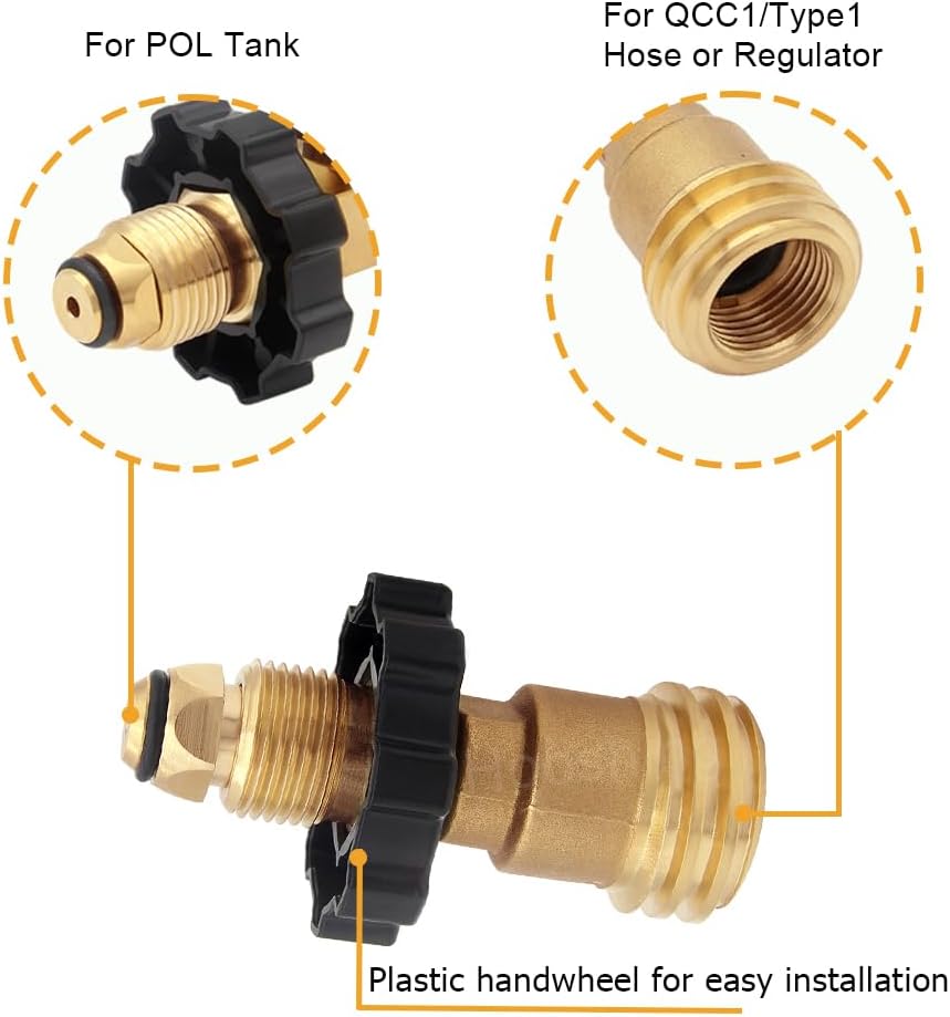 Adaptador tanque propano universal POL a QCC1
