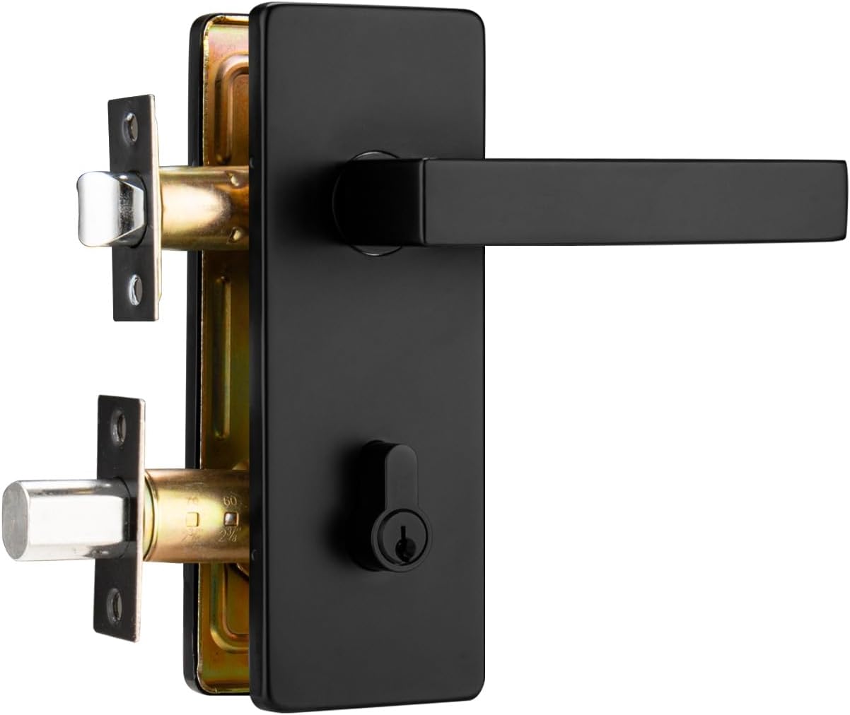 Juego cerradura puerta exterior con manija y llave