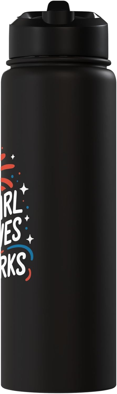 Botella de agua acero inoxidable aislada Just A Girl Who Loves Fireworks