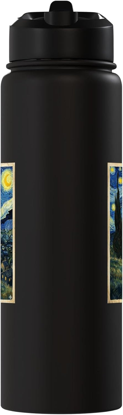 Botella de agua aislada Van Gogh Starry Night para niño